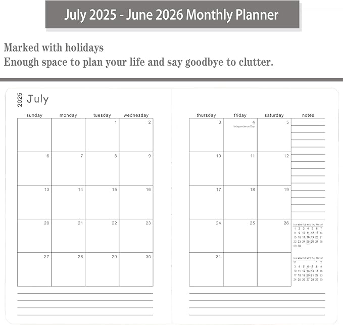 Daily Planner 2025-2026, One Page Per Day, Academic Planner (July 2025 - June 2026), Appointment Book with Time Slots and Monthly Tabs, 5.7" x 8.25", Pocket, Leather Cove (Purple)