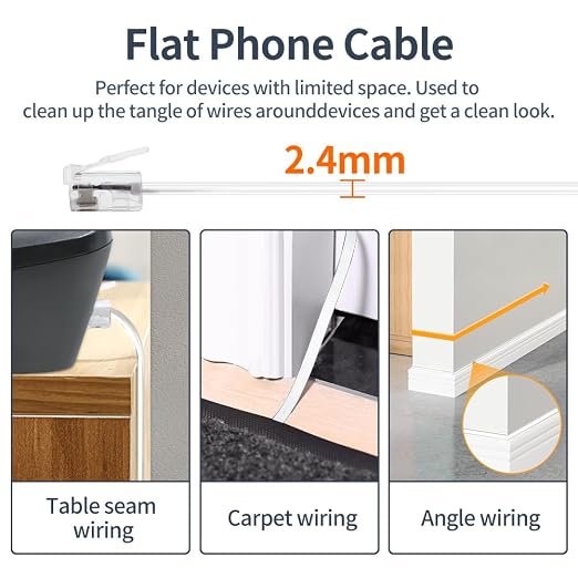 Phone Cable 10 Feet Telephone Line Cord - Image 6