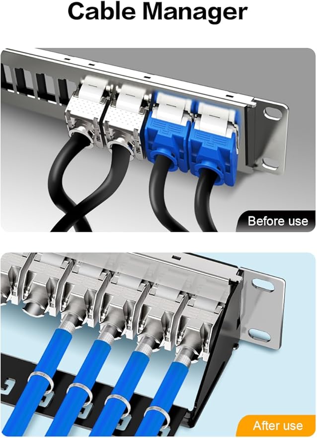 24Port Blank Keystone Patch Panel 1U 19" - Image 5