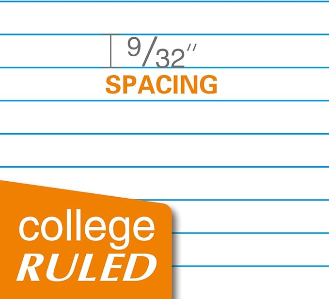 KAISA 70 Sheet 1-Subject Wirebound Notebook Spiral Notebooks, College Ruled 10.5x8 Spiral Notebooks For School Students Office, Pack of 6 Pads,S07001C