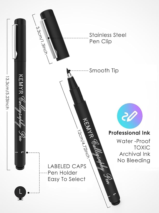 Micro Fine liner Drawing Art Pens Calligraphy Pens: 22 Size Art supplies Waterproof Archival Black Ink Markers For Artists,Use for Professional Watercolor,Sketching,Anime,Manga,Zentangle