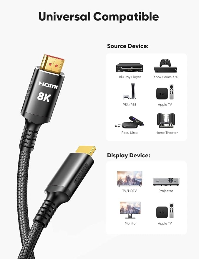 Snowkids 8K 2.1 49 FT Long Fiber Optic HDMI Cable, 48Gbps High-Speed HDMI - Image 8