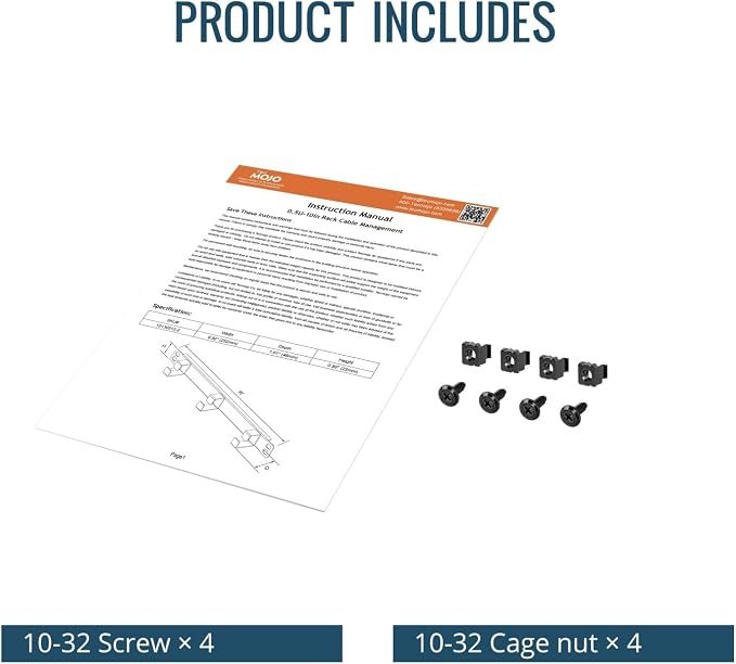 Tecmojo 2 Pack 0.5U Horizontal Cable Manager - Image 7