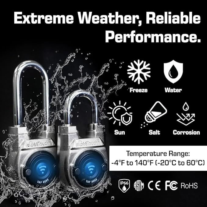 5th GEN Outdoor Smart Padlock – Keyless Bluetooth & NFC Lock, Durable - Image 7