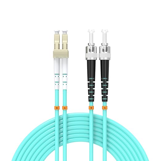 LC/UPC to ST/UPC Fiber Patch Cable OM3 115ft/35meters, 10Gb/Gigabit MultiMode by Buacoz