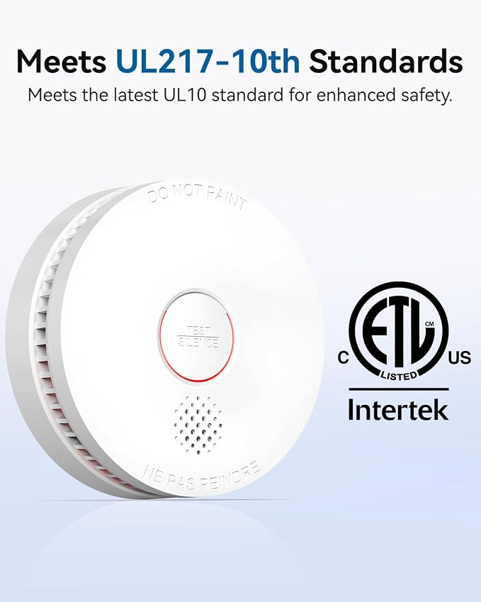 SITERWELL 8 Pack Smoke Detector, 10 Year Product Life Fire Alarm - Image 2