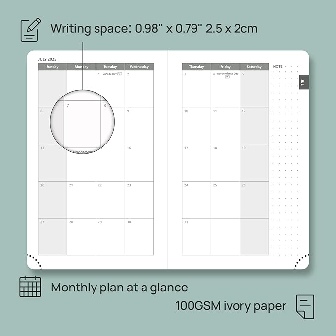 POPRUN Pocket Planner 2025-2026, (Purse Size 4''x 6.25'' Hard Cover) Academic Year Calendar Daily Weekly and Monthly (July 25-June 26) with Hourly Time Slots, 100 GSM Paper - Burgundy