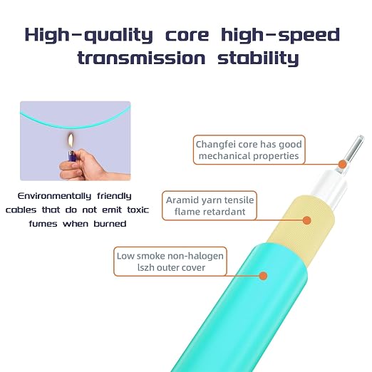 LC/UPC to ST/UPC Fiber Patch Cable OM3 5ft/1.5meters, 10Gb/Gigabit MultiMode - Image 3