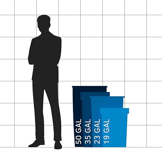 19 Gallon Blue Square Commercial Trash Can