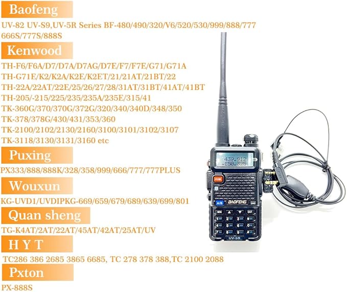 Walkie Talkies Earpieces with Mic 2 Pin Covert Air Acoustic Tube Headset - Image 3