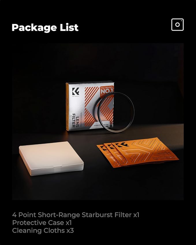 K&F CONCEPT 72mm Variable Short Line Star Lens Filter, Cross Screen Starburst - Image 8