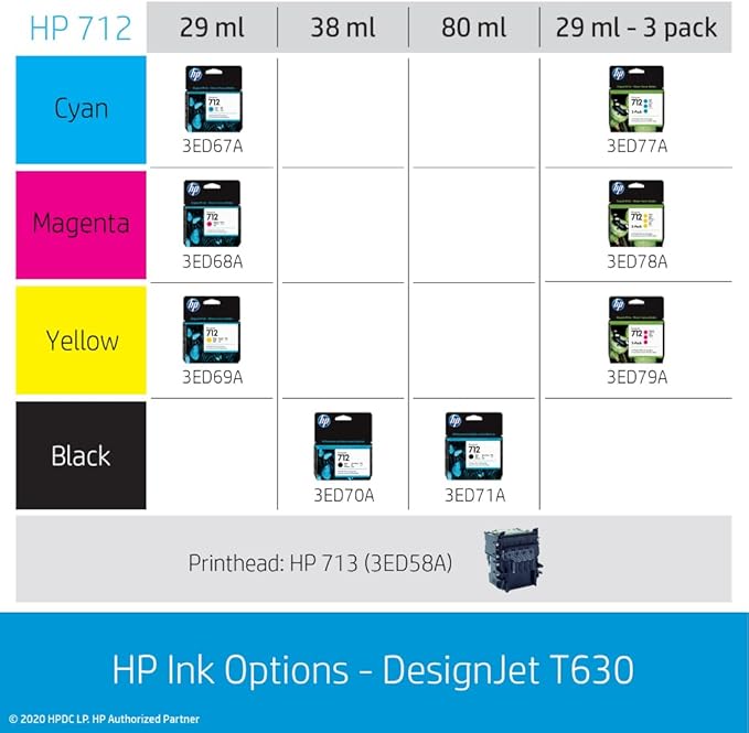 HP DesignJet T630 Large Format 24-inch Plotter Printer, with Auto Sheet Feeder, Media Bin & Stand (5HB09D) - New Model