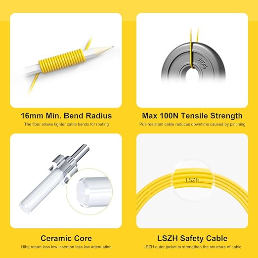 FiberPrime- OS2 SC to SC Single Mode Fiber Patch Cable, Duplex Singlemode 1G/10G - Image 2