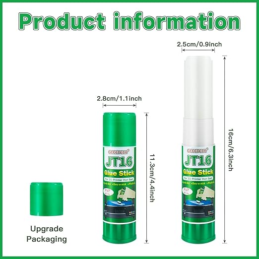 Geeetech 3 Pieces 3D Printer Glue Sticks 36 Gram Each PVP Solid Glue Stick for 3D Printer Hot Bed, Water-Soluble Glue Stick, Quick Dry, Easy to Stick and Washable