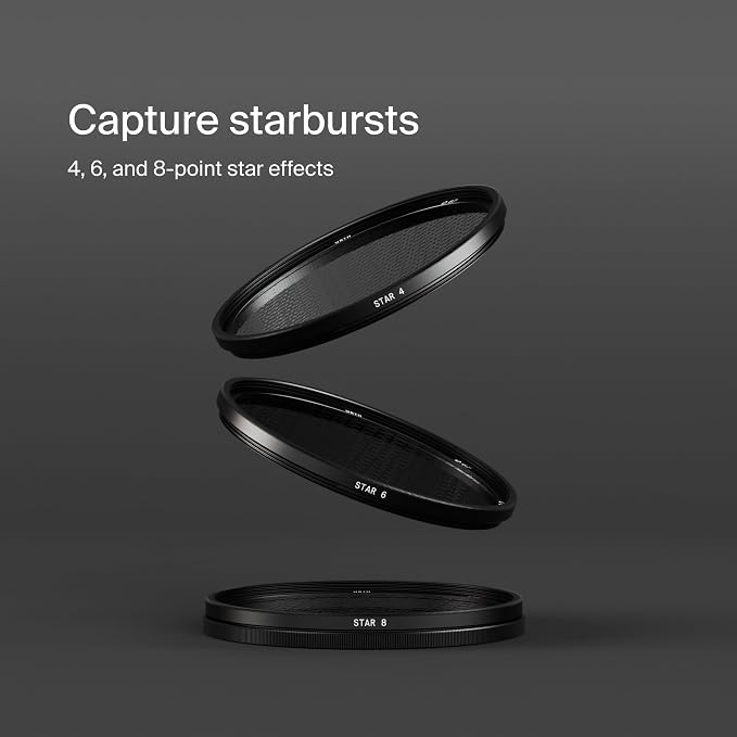 Urth 77mm 3-in-1 Star Lens Filter Kit — 4, 8 Point Starburst Effects - Image 2