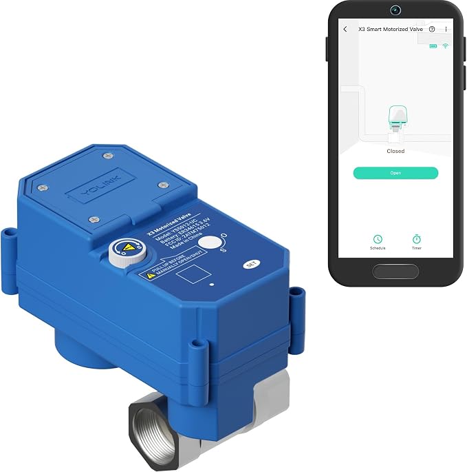 NSF Certified YoLink X3 Smart 3/4" Motorized Stainless Steel Ball Valve by YoLink