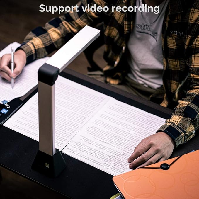 D800 Portable Document Camera: High Definition 13MP Document Scanner USB Visualizer Capture Size A3 Multilingual OCR Detection for Remote Lessons Office and Education, Not Compatible with Mac
