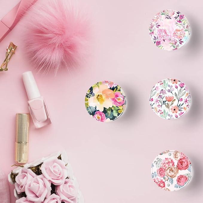 12Pcs Glass Strong Magnetic Refrigerator Magnet Fridge Sticker,Colorful Flowers Crystal Fridge Magnets Decoration for Crafts,Fridge Magnets for Kitchen, Office Whiteboard, Cabinet and Dishwasher