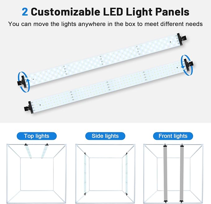 Photo Light Box 28x28 Inch for Photography, 3 Color 10-Level Adjustable Photo - Image 5