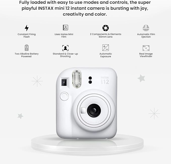 Fujifilm Instant Mini 12 Camera + Accessory Bundle & Custom Case + Fuji Instant - Image 4