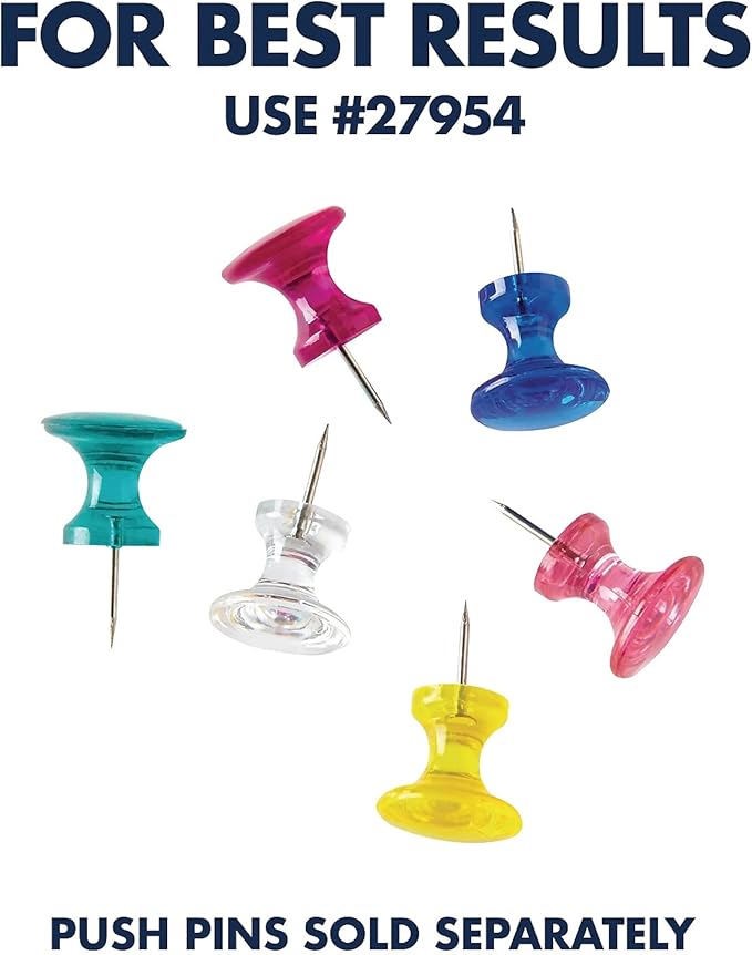 Quartet Cork Board, Bulletin Board, 3' x 1' Corkboard, Oak Finish Frame (300)