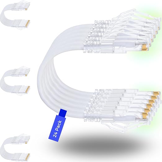 Rapink Patch Cables Cat6/ Cat6a 1ft Slim, Cat6a Ethernet Patch Cable 10G Support by Rapink