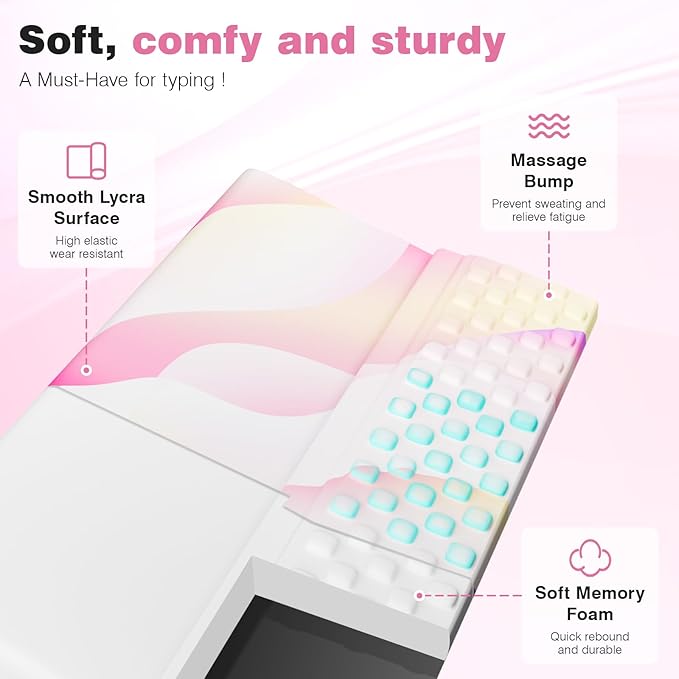 Ospelelf Keyboard Wrist Rest Comfortable Ergonomic Keyboard Stand Riser Holder Pad for Office Home