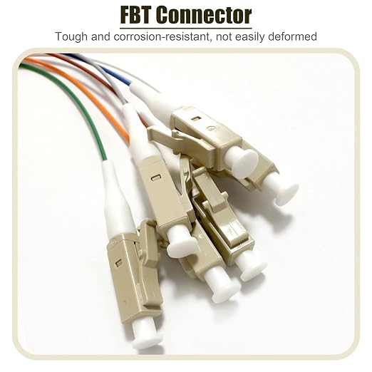 4Pack 12 Strand Multimode OM3 50/125 LC-UPC Fiber Pigtail, 1.5 Meters LC-OM3 - Image 3