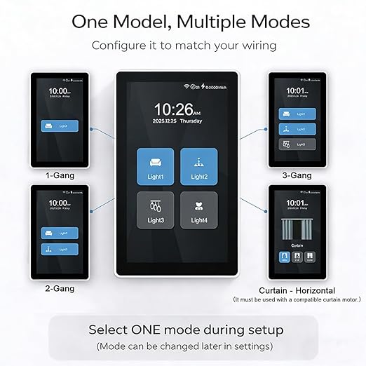 LANBON L10 Large LCD Smart Light Switch, Custom Display & Icons, 6-in-1 1/2/3/4 - Image 5