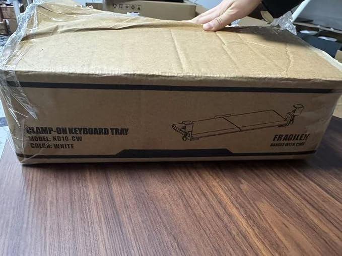 Large Keyboard Tray Under Desk Slide Out with Extra Sturdy C Clamp Mount System,26'' (30'' including Clamps) x11 Slide-Out Keyboard Drawer Under Desk for Typing,Keyboard Mouse Tray,White