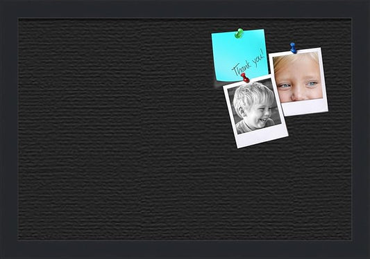 PinPix 18x12 Inch Cork Bulletin Board. This Decorative Framed Pin Board Comes with Desert Pastel Design and a Satin Black Frame. Ideal for Home Office Decor or Message Board (PinPix-1815)