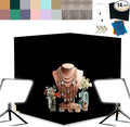 Photo Backdrop Board with 2 LED Lighting Shooting Kit, Anti-Glare Black Flocked by JEINHAIO