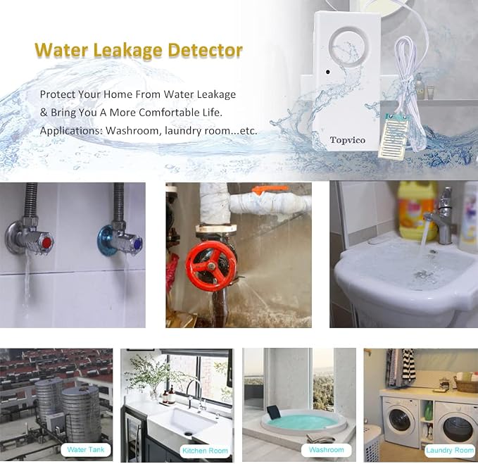 Water Sensor Alarm for Home, Sump Pump, RV Water Heater Leak Detector, Overflow - Image 7
