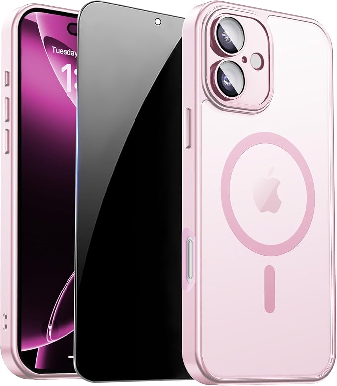 for iPhone 16 Plus Case with Privacy Screen Protector and Camera Protection by ZOZDOKG
