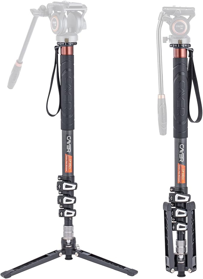Cayer Carbon Fiber Monopod Leg, 68 Inch Camera Telescopic Video Monopod Tube by Cayer