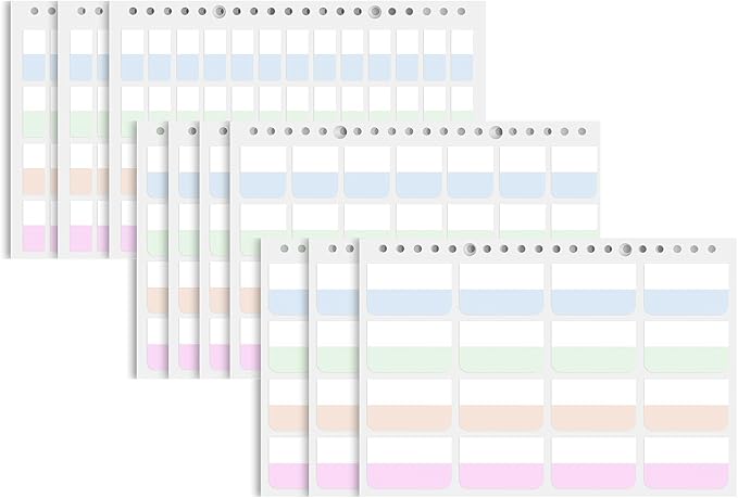 316 PCS Index Tabs, 10 Sheets, 3 Sizes Divider Tabs Stickers, Self Adhesive Book Tabs, Page Marker Bookmark, Writable Tab Flags