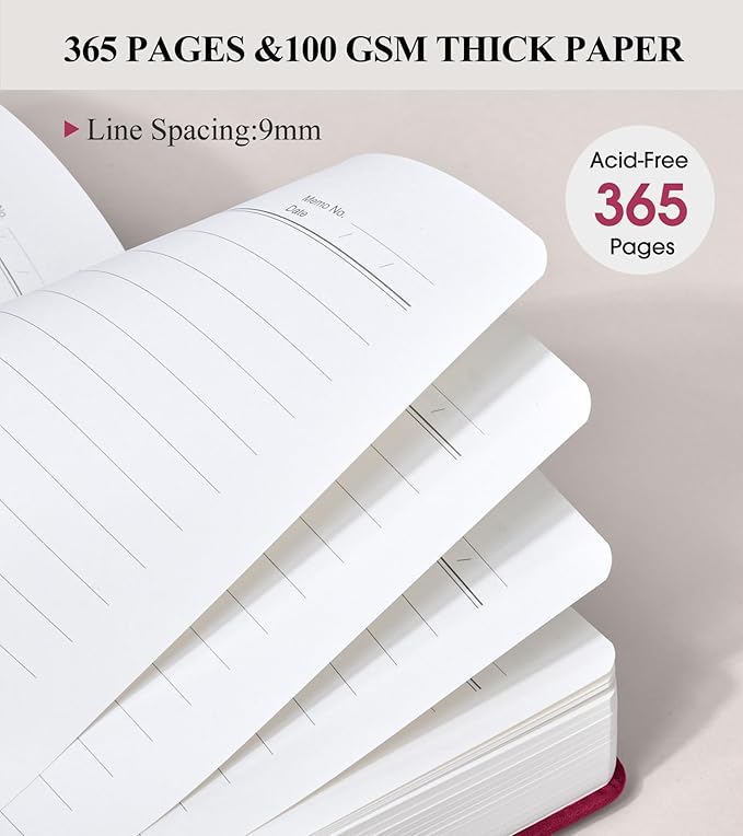365 Page Thick Lined Journal Notebook for Men Women, A4 Large Leather Journals for Writing, Hardcover Notebooks for Work, School, Note Taking, Business, Travel Diary, College Ruled 8.5" x 11"