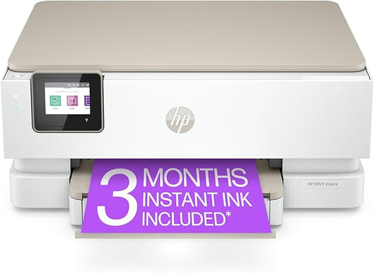 HP ENVY Inspire 7255e Wireless Color Thermal Inkjet Printer, Print, scan, copy, Easy setup,Mobile printing, Best-for-home, 3 month Instant Ink trial included