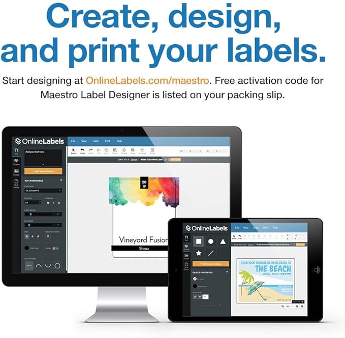 4 x 2 Rectangle Mailing Labels - Permanent, White Matte - Address, Shipping, Gift - Pack of 20,000-2,000 Sheets - Inkjet/Laser Printers - Online Labels