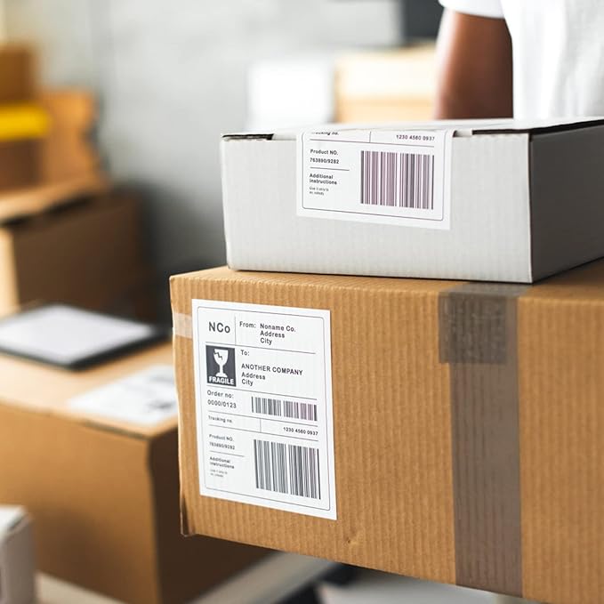 Half Sheet Shipping Labels - 8000 Counts, 8.5” x 5.5” Self Adhesive Shipping Label White Internet Mailing Labels 2 Per Page, Laser & Inkjet Printer Compatible [4000 Sheets 8.5” x 11”]