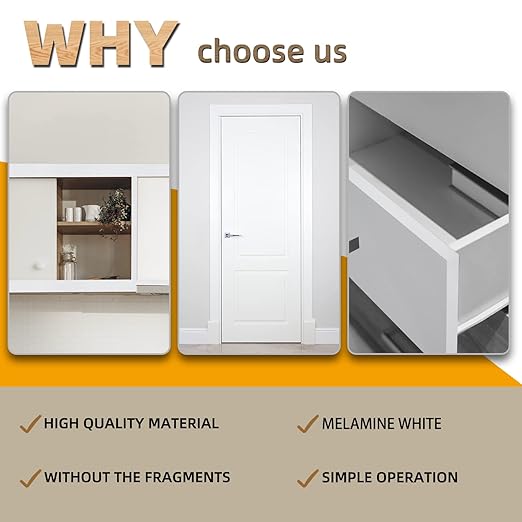 GSCIT Club Melamine Edge Banding, 3/4 inch x 25ft (19mm x 7.6m) White Edge Banding with Hot Melt Adhesive Pre-glued Cabinet Edge Banding Flexible White Veneer Edging for Plywood Furniture Table