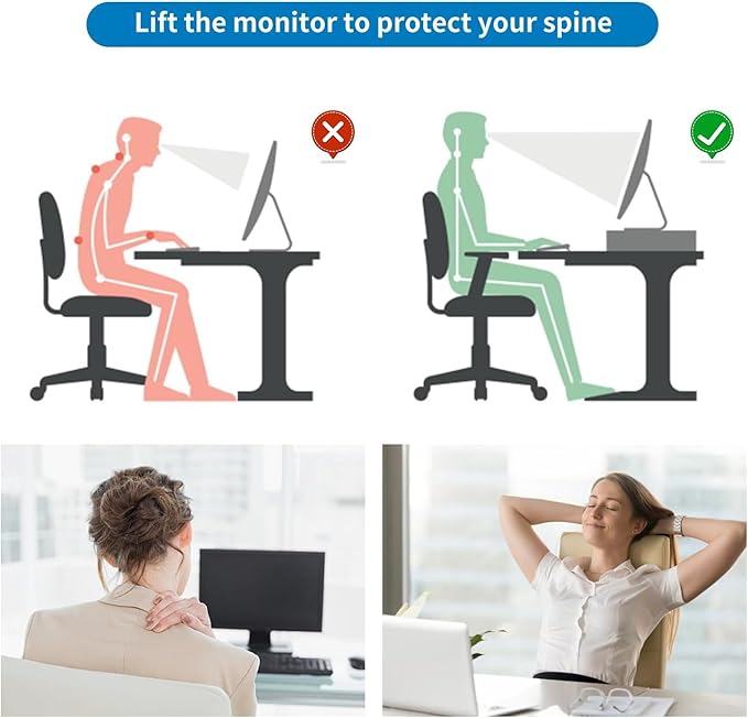 Gianotter 2-Tier Metal Monitor Stand Riser, Workspace Organizer - Image 4