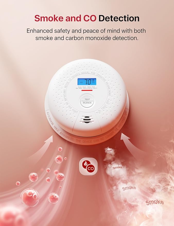 X-Sense Smoke and Carbon Monoxide Detector Combo 10-Year Battery, Wireless - Image 5