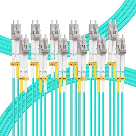 FLYPROFiber- 1M-6Pack OM4 LC to LC Fiber Patch Cable Multi Mode, MM Fiber Optic by FLYPROFiber