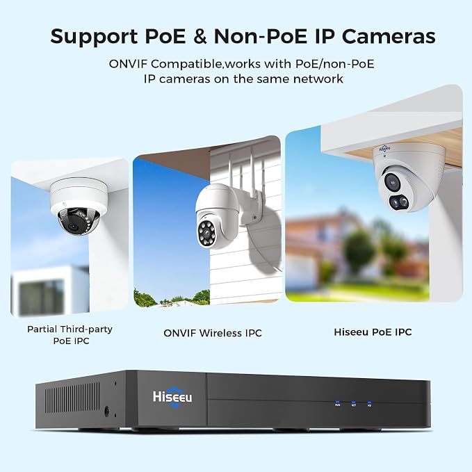 Hiseeu 12MP PoE NVR Network Video Recorder, Work - Image 3