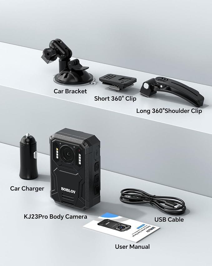 BOBLOV KJ23Pro 2K Body Camera, 256GB Body Worn Camera - Image 8