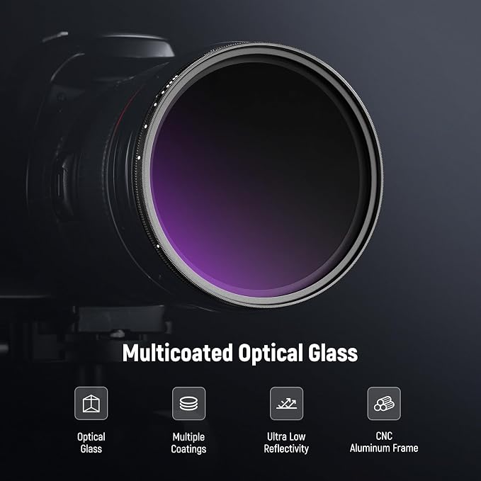 NEEWER 52mm Variable ND Filter, True Color & Hard Stop, 3-11 Stops Adjustable - Image 5