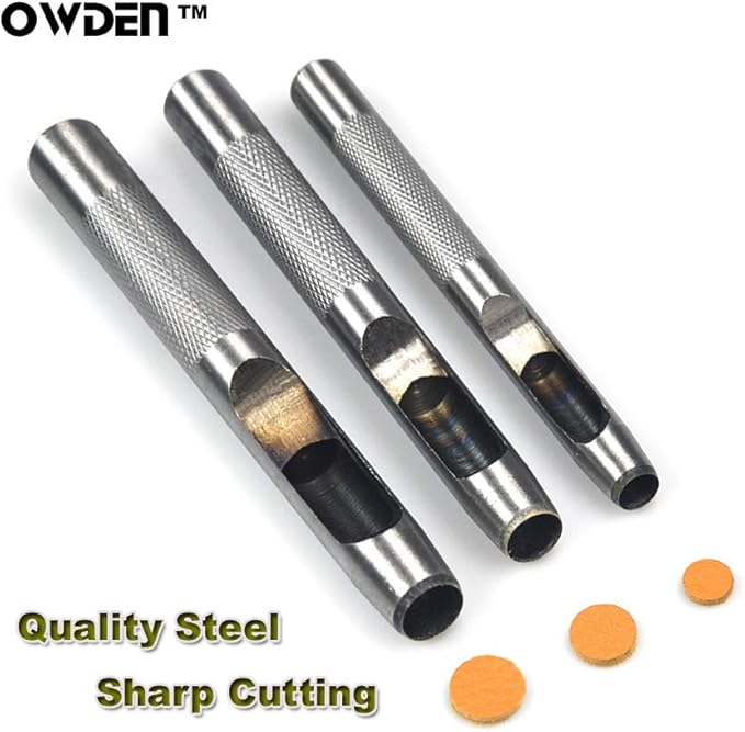 6 Pieces Hollow Hole Punch Set (1/8" - 5/16"),Leather Punch Tools, with A Free Cutting MAT