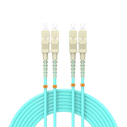 Fiber Patch Cable 10ft/3meters SC/UPC to SC/UPC OM3 10Gb/Gigabit MultiMode by Buacoz