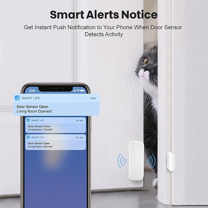 Smart Door Sensor: WiFi Door and Window Sensor, Wireless Design, Instant Alerts - Image 2